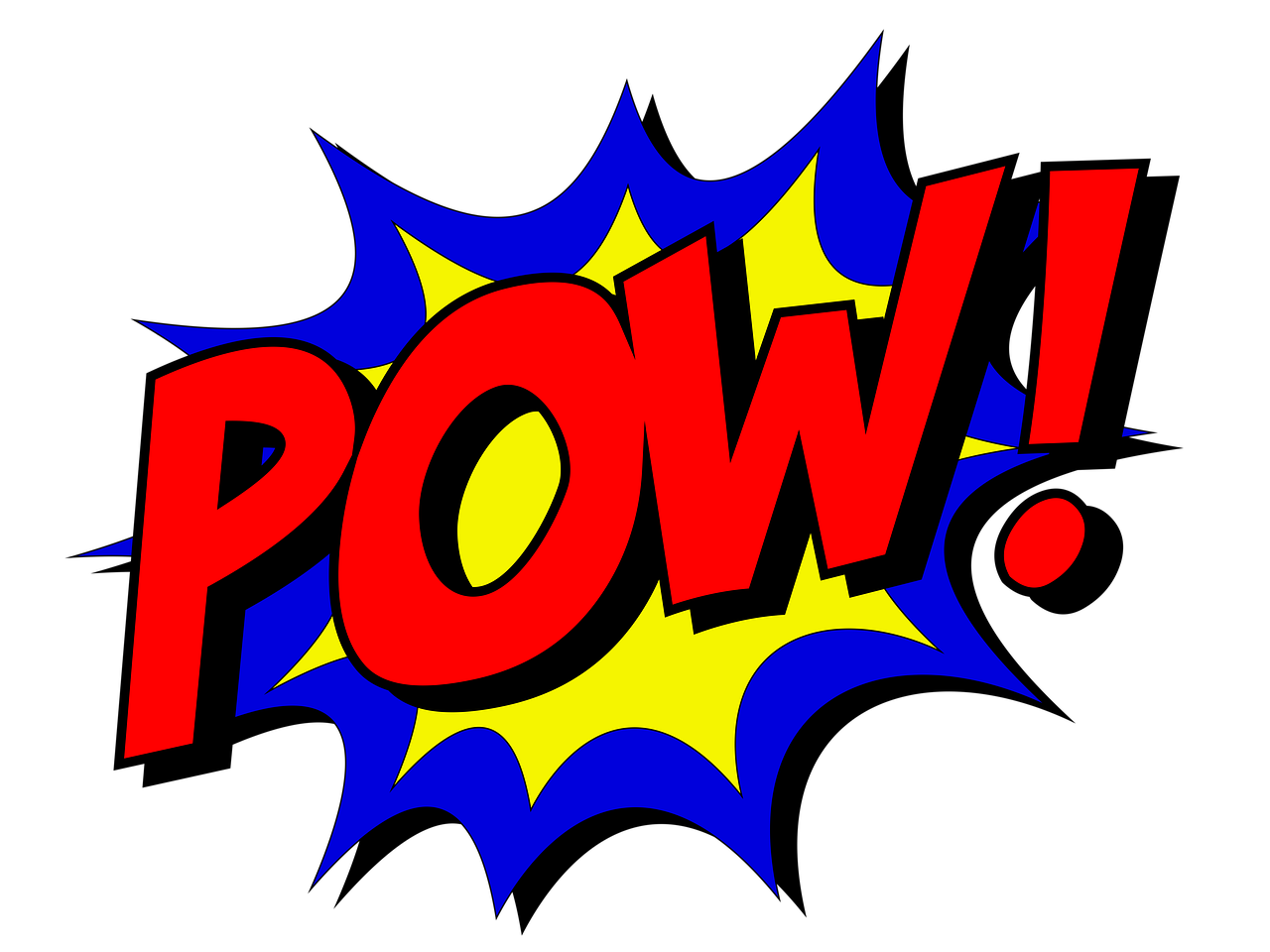 comic book style of the word POW