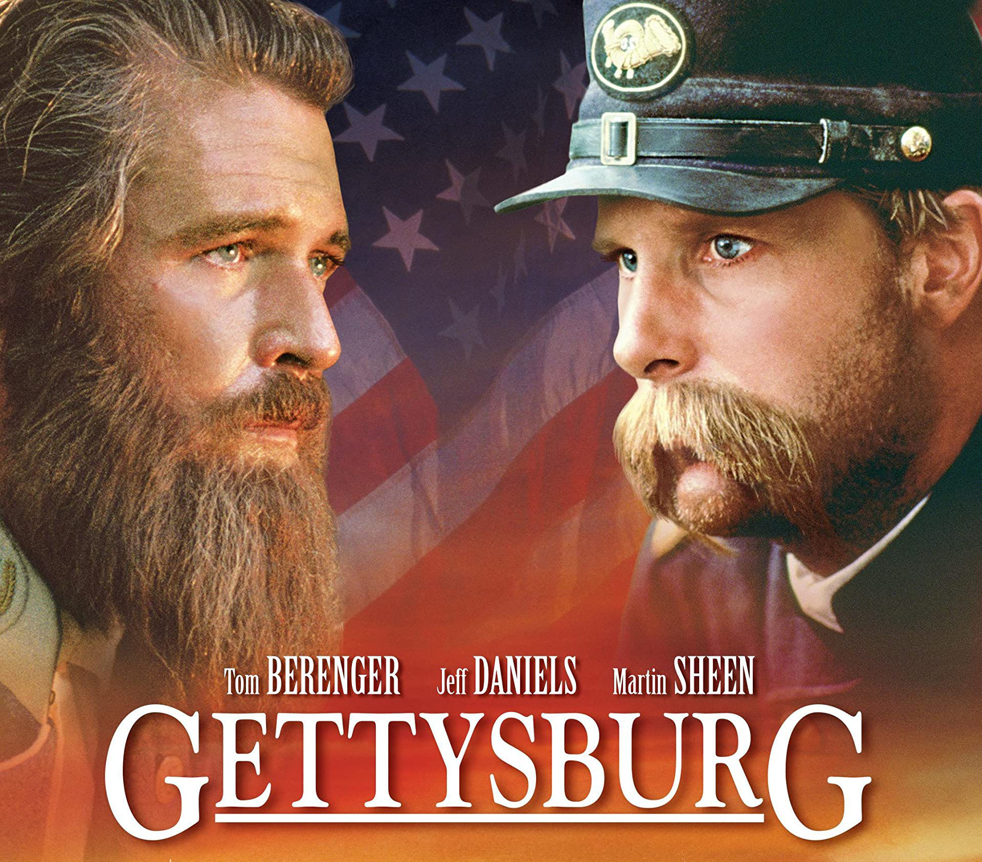 Gettysburg film poster with two lead characters