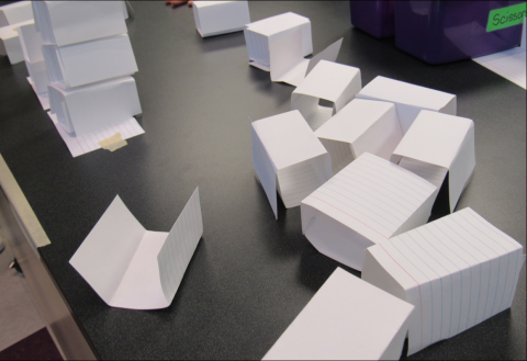 building blocks made with index cards