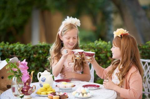 girls having a tea party