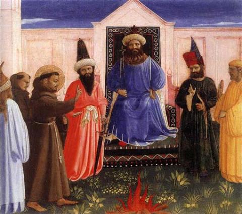 picture of the painting Trial by Fire of St. Francis before the Sultan by Fra Angelico