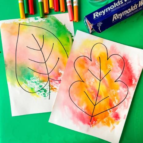 leaves made from foil marker printing