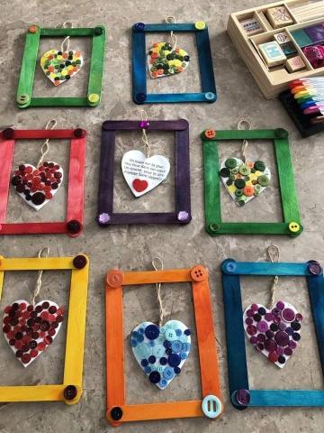 hanging heart frames diy craft