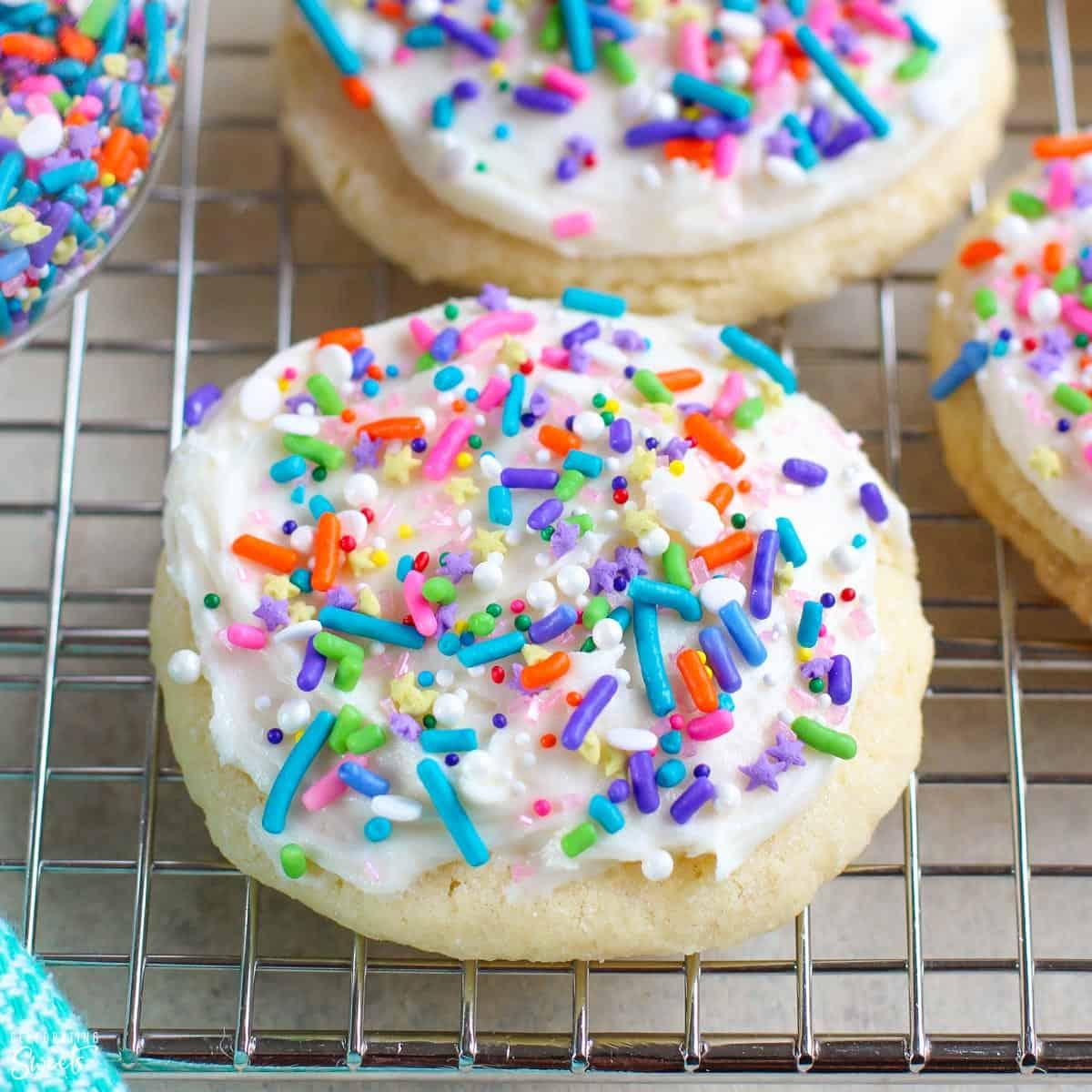 iced sugar cookie with sprinkles