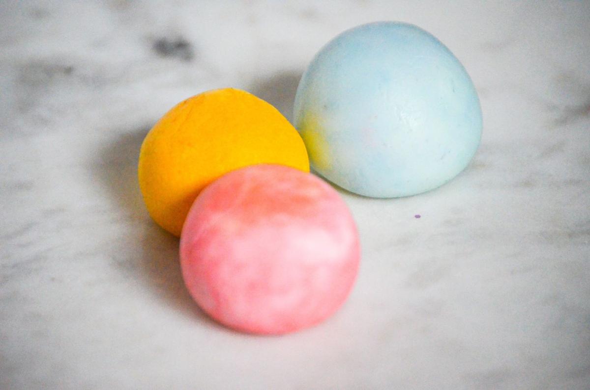 colorful, homemade bouncy balls