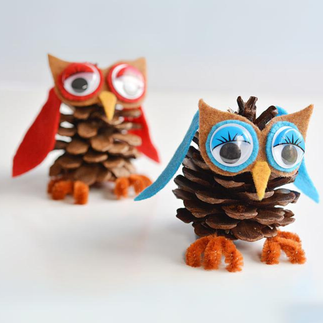 2 pinecone owls