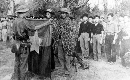 Viet Cong troops sworn in before the Tet Offensive